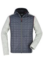 James&Nicholson Hybridjacke mit Melange-Optik für Herren, Grey Melange/Anthracite Melange S, JN772 – Bild 3