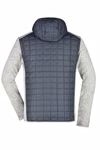 James&Nicholson Hybrid Jacket with Melange Look for Men, Grey Melange/Anthracite Melange S, JN772 – image 4