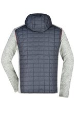 James&Nicholson Hybridjacke mit Melange-Optik für Herren, Grey Melange/Anthracite Melange S, JN772 – Bild 4