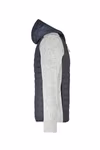 James&Nicholson Hybrid Jacket with Melange Look for Men, Grey Melange/Anthracite Melange S, JN772 – image 6