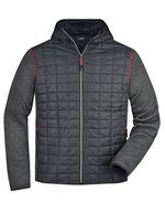 James&Nicholson Hybridjacke mit Melange-Optik für Herren, Grey Melange/Anthracite Melange S, JN772 – Bild 2