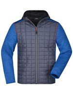 James&Nicholson Hybridjacke mit Melange-Optik für Herren, Grey Melange/Anthracite Melange S, JN772 – Royal Melange/Anthracite Melange