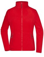 James&Nicholson Fleecejacke mit Stehkragen für Damen, Black XS, JN781 – Red