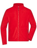 James&Nicholson Fleecejacke mit Stehkragen für Herren, Black S, JN782 – Rosso