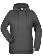 James&Nicholson Doppellagiger Kapuzen-Hoodie mit Kängurutasche, Black XS, JN795 – Graphite