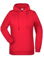 James&Nicholson Doppellagiger Kapuzen-Hoodie mit Kängurutasche, Black XS, JN795 – Rouge