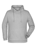 James&Nicholson Promo Hoodie mit Kängurutasche und Kapuze, Black S, JN796 – Grigio Melange