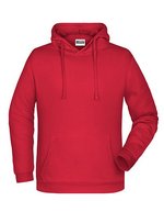 James&Nicholson Promo Hoodie mit Kängurutasche und Kapuze, Black S, JN796 – Rosso