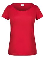 James&Nicholson T-Shirt aus Bio-Baumwolle für Damen, Black S, JN8001 – Red