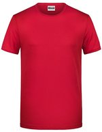 James&Nicholson T-Shirt aus Bio-Baumwolle für Herren, Black S, JN8002 – Red