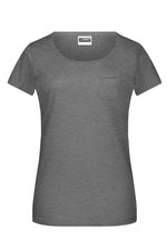 James&Nicholson T-Shirt mit Brusttasche aus Bio-Baumwolle für Damen, Black S, JN8003 – Bild 3