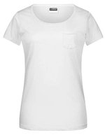 James&Nicholson T-Shirt mit Brusttasche aus Bio-Baumwolle für Damen – White