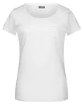 James&Nicholson T-Shirt mit Brusttasche aus Bio-Baumwolle für Damen, White XXL, JN8003 – Bild 2