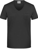 James&Nicholson T-Shirt mit Brusttasche für Herren, Black S, JN8004 – Bild 1