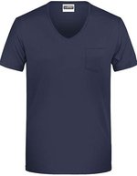 James&Nicholson T-Shirt mit Brusttasche für Herren, Black S, JN8004 – Blu navy
