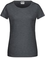 James&Nicholson Basic-T-Shirt aus Bio-Baumwolle für Damen, Acid Yellow XS, JN8007 – Nero Melange