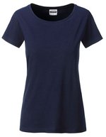 James&Nicholson Basic-T-Shirt aus Bio-Baumwolle für Damen, Acid Yellow XS, JN8007 – Blu navy