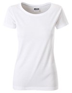 James&Nicholson Basic-T-Shirt aus Bio-Baumwolle für Damen, Acid Yellow XS, JN8007 – Bianco