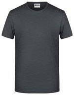James&Nicholson Basic-T-Shirt aus Bio-Baumwolle für Herren, Natural L, JN8008 – Black Heather