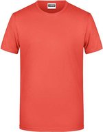 James&Nicholson Basic-T-Shirt aus Bio-Baumwolle für Herren, Natural L, JN8008 – Coral