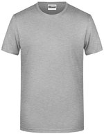James&Nicholson Basic-T-Shirt aus Bio-Baumwolle für Herren, Natural L, JN8008 – Grey Heather