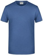 James&Nicholson Basic-T-Shirt aus Bio-Baumwolle für Herren, Natural L, JN8008 – Light Denim Melange