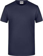 James&Nicholson Basic-T-Shirt aus Bio-Baumwolle für Herren, Natural L, JN8008 – Navy