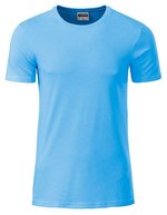 James&Nicholson Basic-T-Shirt aus Bio-Baumwolle für Herren, Natural L, JN8008 – Sky Blue