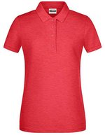 James&Nicholson Basic Polo aus Bio-Baumwolle für Damen, Black S, JN8009 – Carmine Red Melange