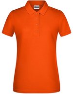 James&Nicholson Basic Polo aus Bio-Baumwolle für Damen, Black S, JN8009 – Orange fonce