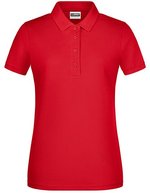 James&Nicholson Basic Polo aus Bio-Baumwolle für Damen, Black S, JN8009 – Rouge