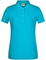 James&Nicholson Basic Polo aus Bio-Baumwolle für Damen, Black S, JN8009 – Turquoise