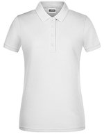 James&Nicholson Basic Polo aus Bio-Baumwolle für Damen, Black S, JN8009 – Blanc
