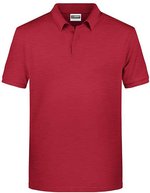 James&Nicholson Basic Polo aus Bio-Baumwolle für Herren, Black S, JN8010 – Carmine Red Melange