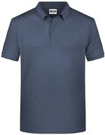James&Nicholson Basic Polo aus Bio-Baumwolle für Herren, Black S, JN8010 – Light Denim Melange