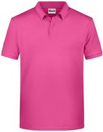 James&Nicholson Basic Polo aus Bio-Baumwolle für Herren, Black S, JN8010 – Pink