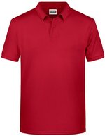 James&Nicholson Basic Polo aus Bio-Baumwolle für Herren, Black S, JN8010 – Red