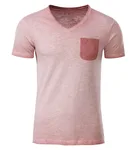 James&Nicholson T-Shirt Vintage-Look mit Brusttasche für Herren, Horizon Blue M, JN8016 – Bild 3