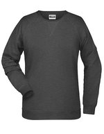James&Nicholson Sweatshirt aus Bio-Baumwolle für Damen – Black Heather