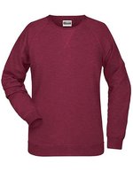 James&Nicholson Sweatshirt aus Bio-Baumwolle für Damen – Burgundy Melange