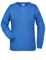 James&Nicholson Sweatshirt aus Bio-Baumwolle für Damen, Black Heather L, JN8021 – Cobalt