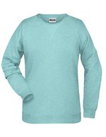 James&Nicholson Sweatshirt aus Bio-Baumwolle für Damen, Black Heather L, JN8021 – Glacier Melange