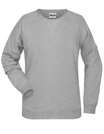 James&Nicholson Sweatshirt aus Bio-Baumwolle für Damen, Black Heather L, JN8021 – Gris Chine