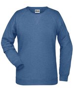 James&Nicholson Sweatshirt aus Bio-Baumwolle für Damen, Black Heather L, JN8021 – Clair Jean Melange
