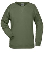 James&Nicholson Sweatshirt aus Bio-Baumwolle für Damen, Black Heather L, JN8021 – Olive