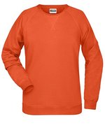 James&Nicholson Sweatshirt aus Bio-Baumwolle für Damen, Black Heather L, JN8021 – Orange