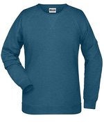 James&Nicholson Sweatshirt aus Bio-Baumwolle für Damen, Black Heather L, JN8021 – Petrole Melange