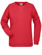 James&Nicholson Sweatshirt aus Bio-Baumwolle für Damen, Black Heather L, JN8021 – Rouge