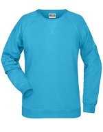 James&Nicholson Sweatshirt aus Bio-Baumwolle für Damen, Black Heather L, JN8021 – Turquoise