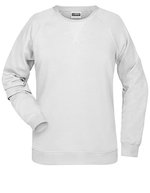 James&Nicholson Sweatshirt aus Bio-Baumwolle für Damen, Black Heather L, JN8021 – Blanc